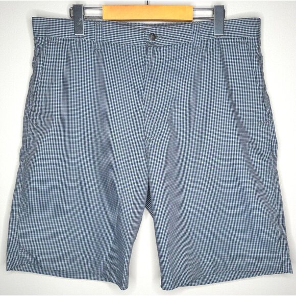 Callaway Mens Shorts Golf Active Waistband Flat Front Golfer Blue Plaid Size 36 - Picture 1 of 11